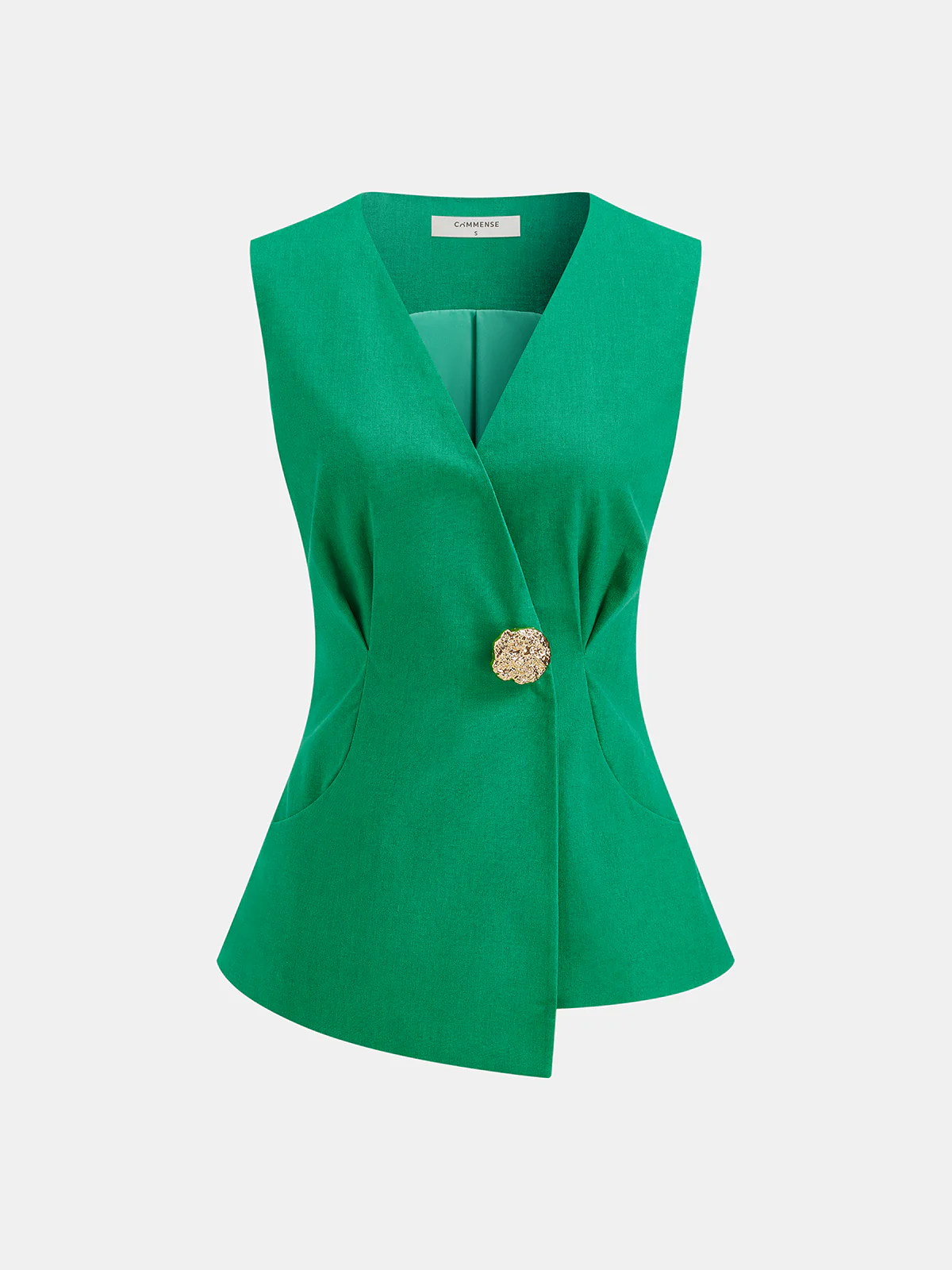 Linen-Cotton Blazer Vest & Tailored Shorts Set - Image 3