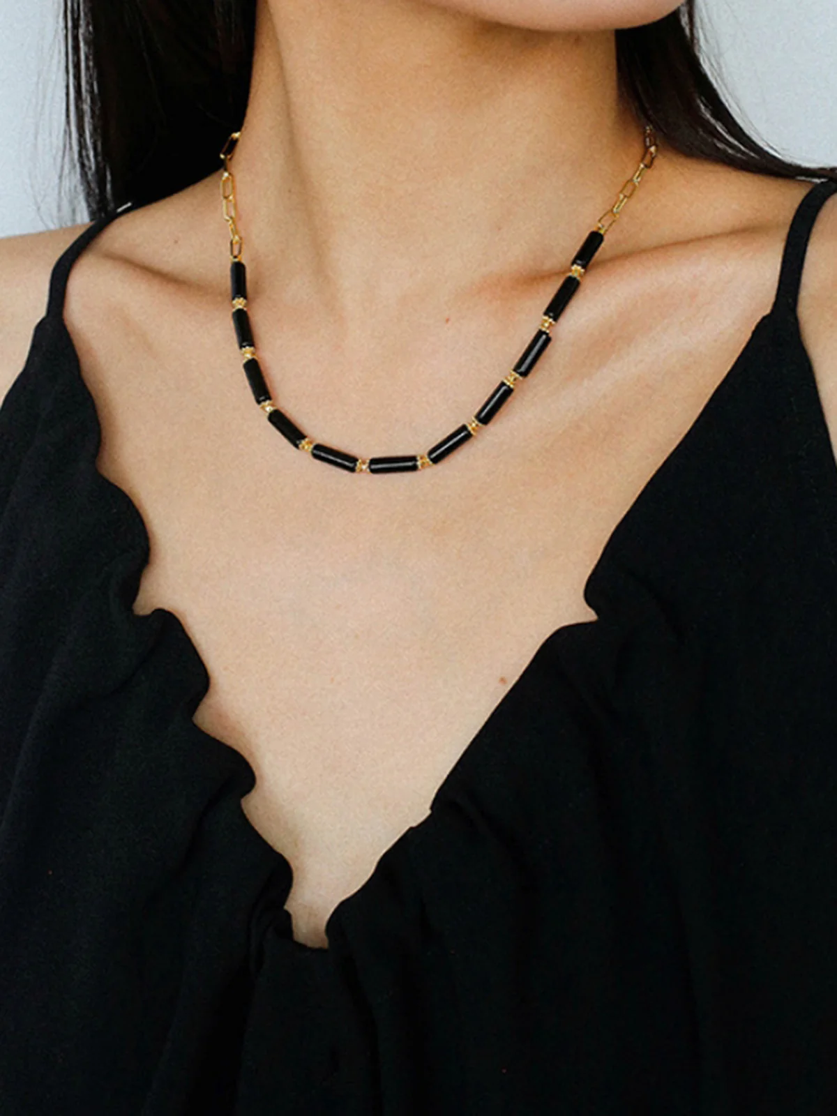 Long Bar Agate Choker Necklace - Image 2