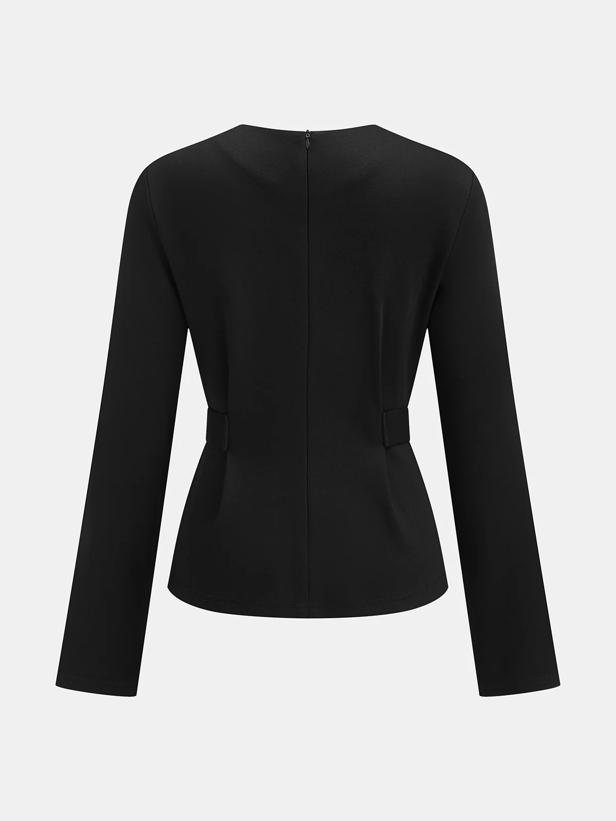 Long Sleeve Fitted Waist Button Blouse - Image 2