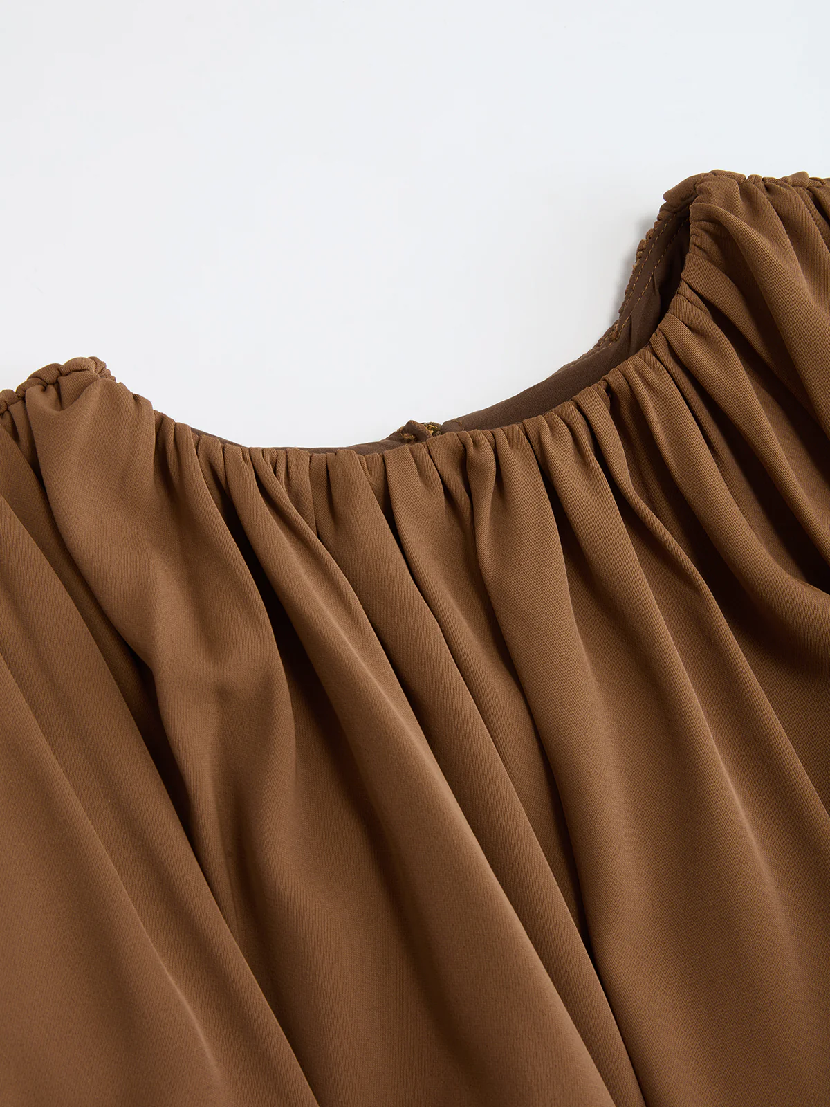 Loose Ruched Puff-Sleeve Cropped Blouse - Image 5