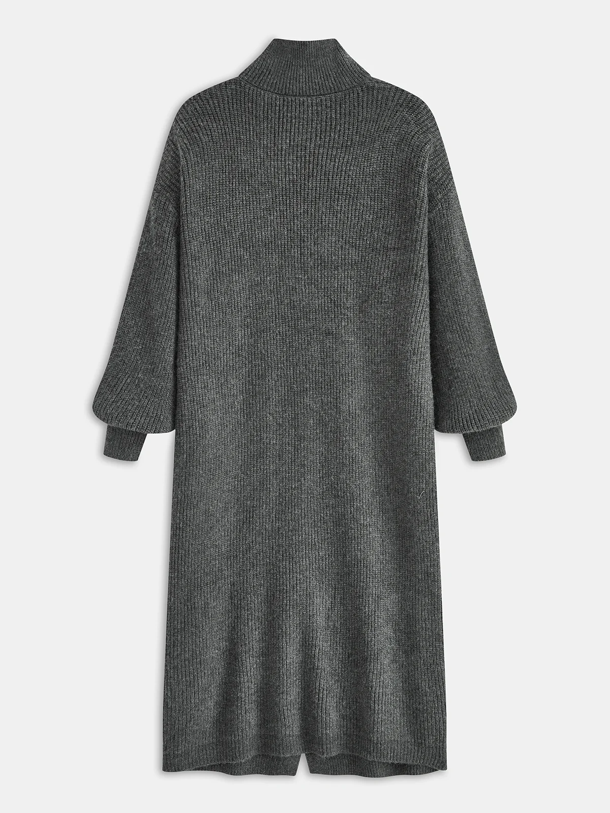 Loose Turtleneck Button-Front Long Cardigan Coat - Image 3
