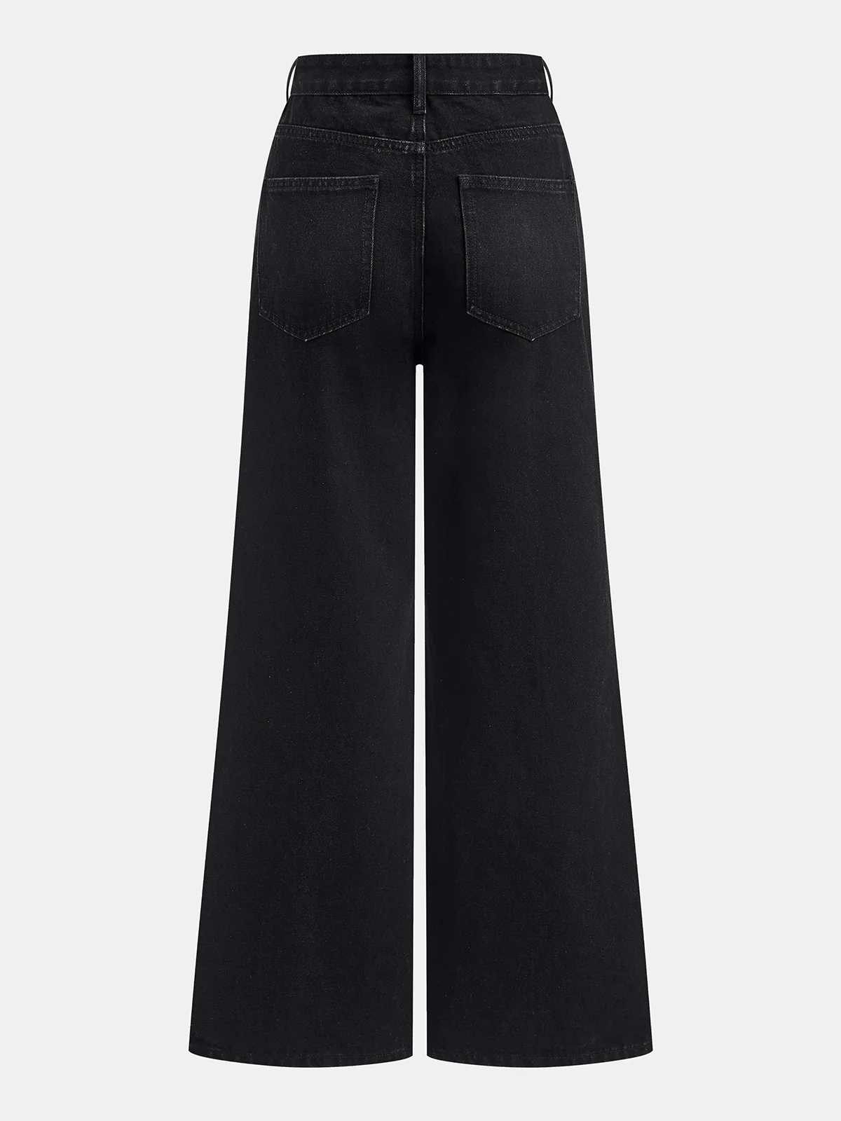 Metal Button-Detail Wide-Leg Jeans - Image 2