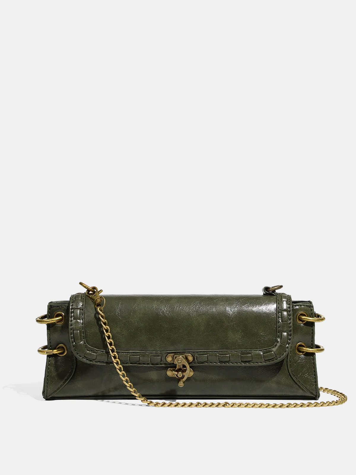 Metal Clasp Chain Crossbody Bag - Image 2