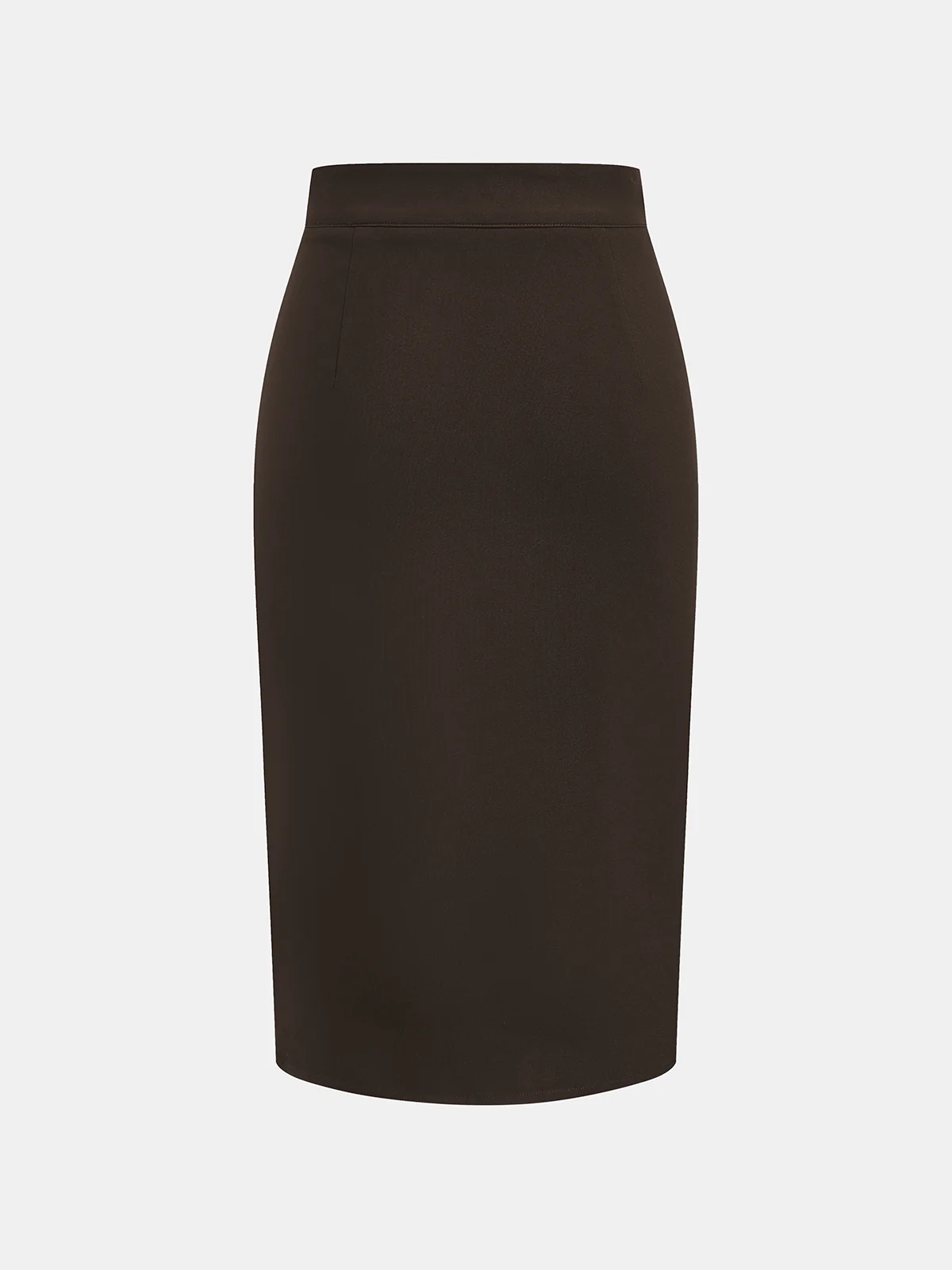 Metal Detail Asymmetric Slit Midi Skirt - Image 2