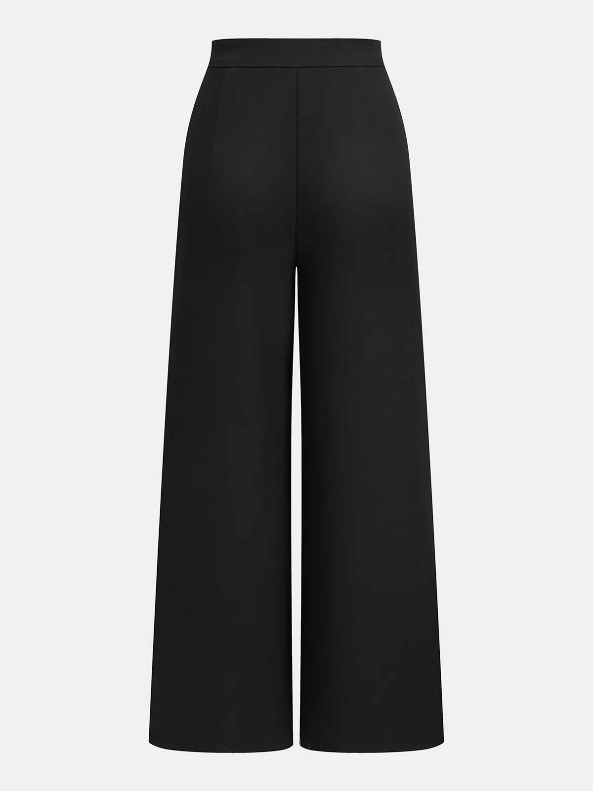 Metal Detail Pleated Wide-Leg Pants - Image 2