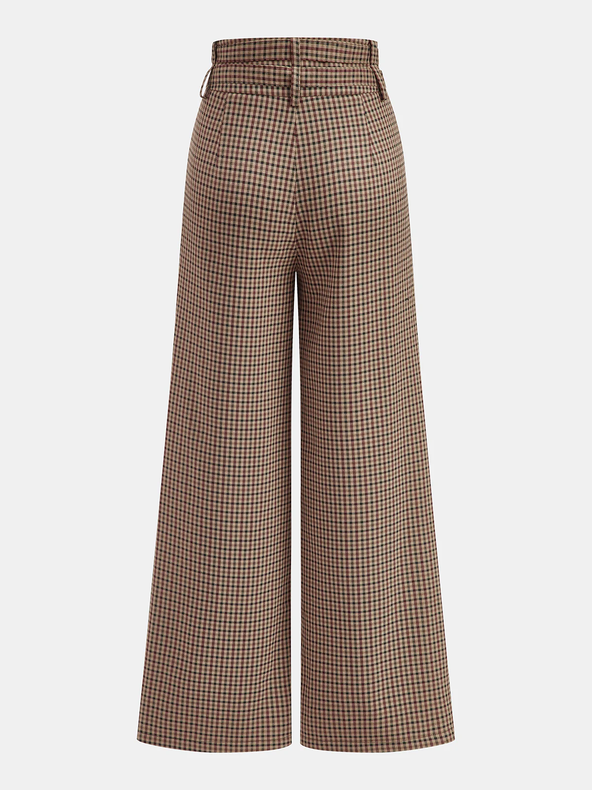 Mid-Waistt Checkered Wide-Leg Pants - Image 2