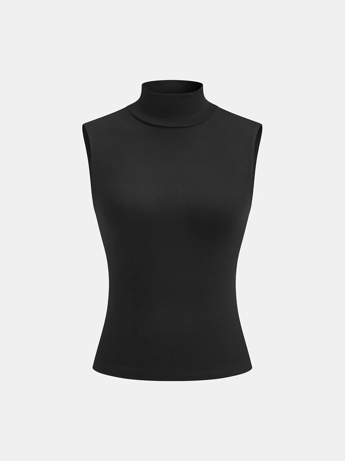 Mock Neck Top and Ruched Satin Skirt Set - Image 3
