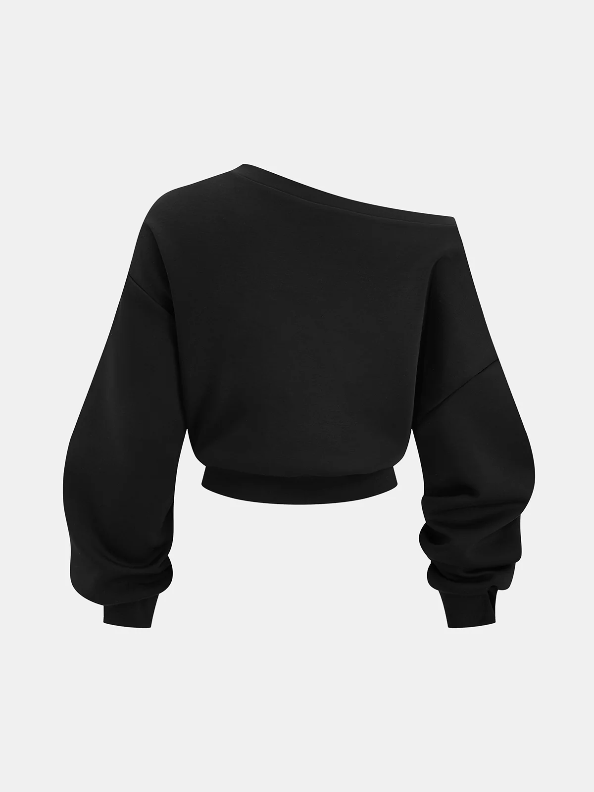 Off-Shoulder Sweatshirt & Drawstring Pants Set - Image 3