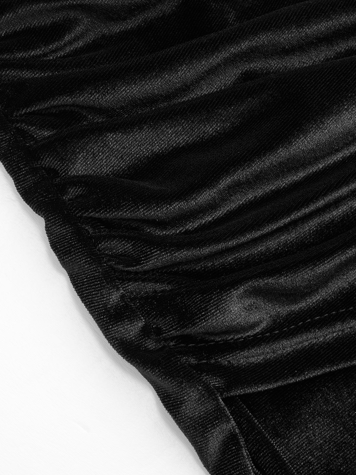 One-Shoulder Ruched Velvet Dress - Image 4