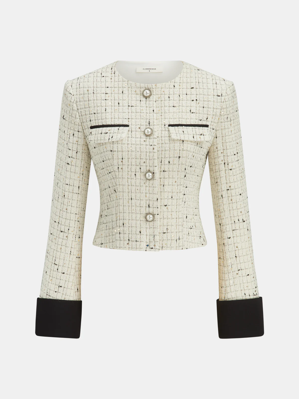 Pearl Button Tweed Jacket & Pants Set - Image 2