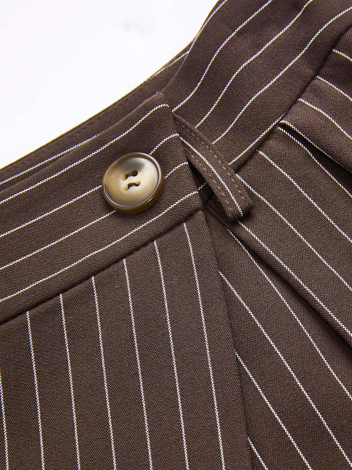 Pinstripe Asymmetric Curved-Leg Pants - Image 3