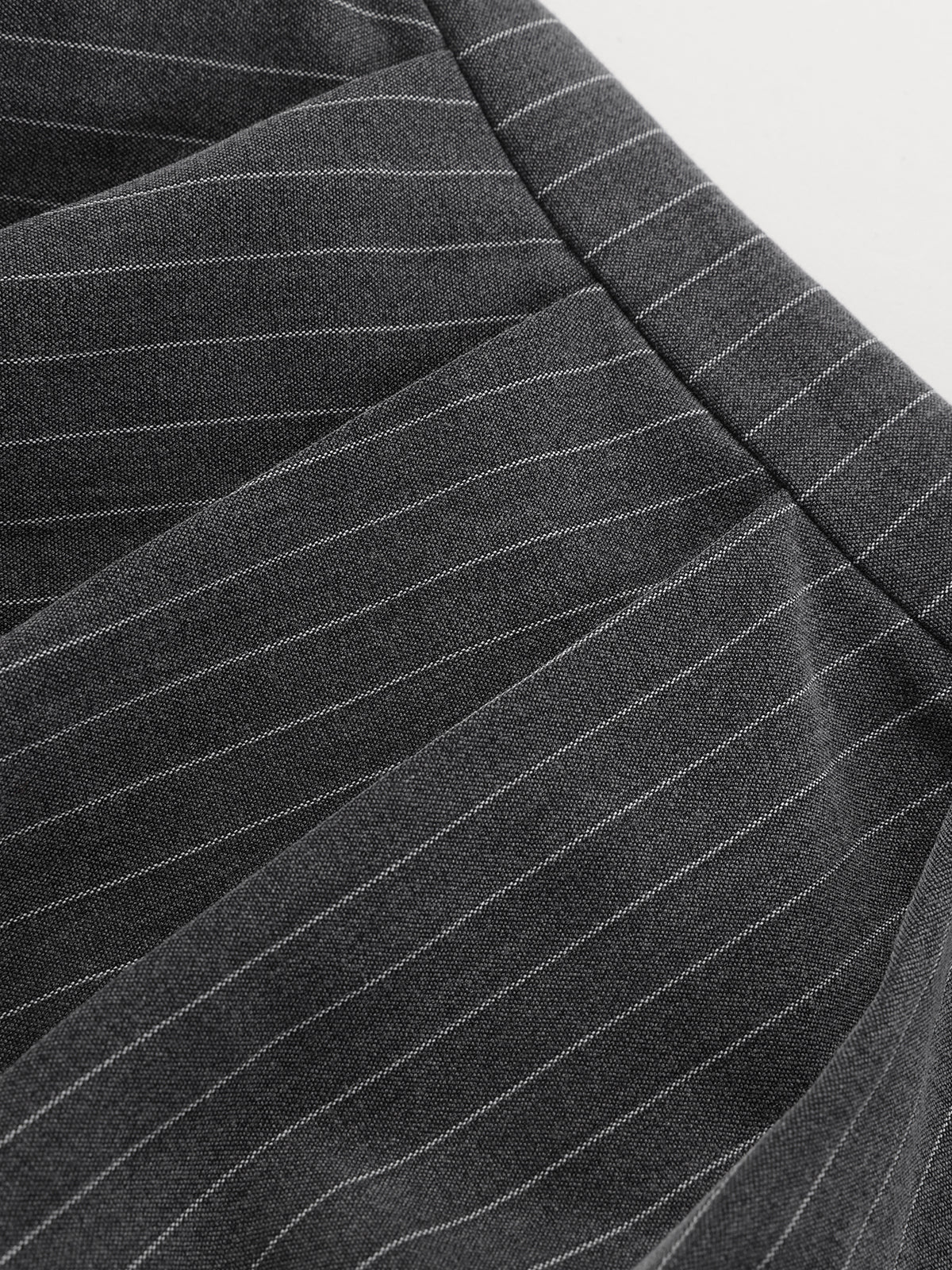 Pinstripe Shirt and Ruched Mini Skirt Set - Image 7