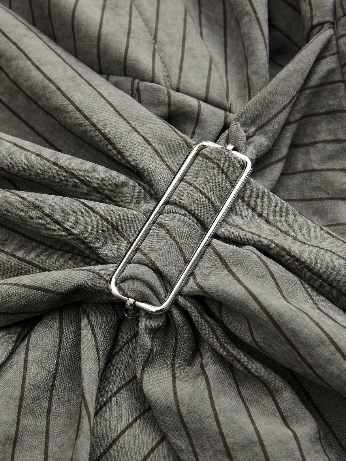 Pinstripe Wrap-Waist Shirt Dress - Image 4