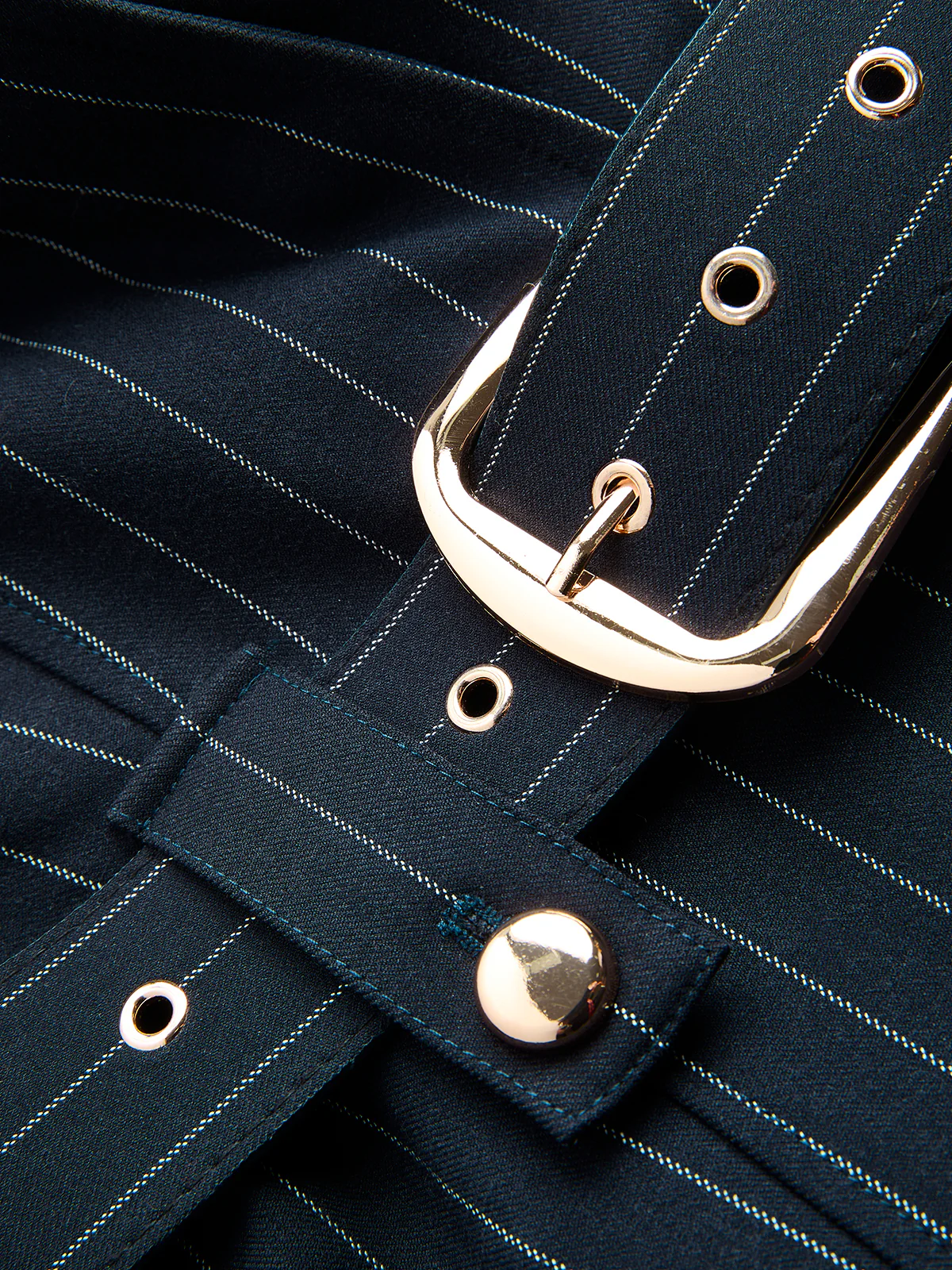 Pinstriped Belted Blazer - Image 4