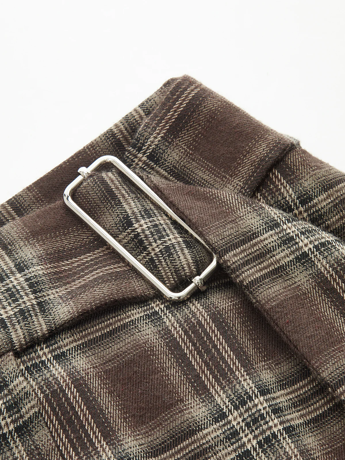 Plaid Asymmetric Pleated Maxi Skirt - Image 3