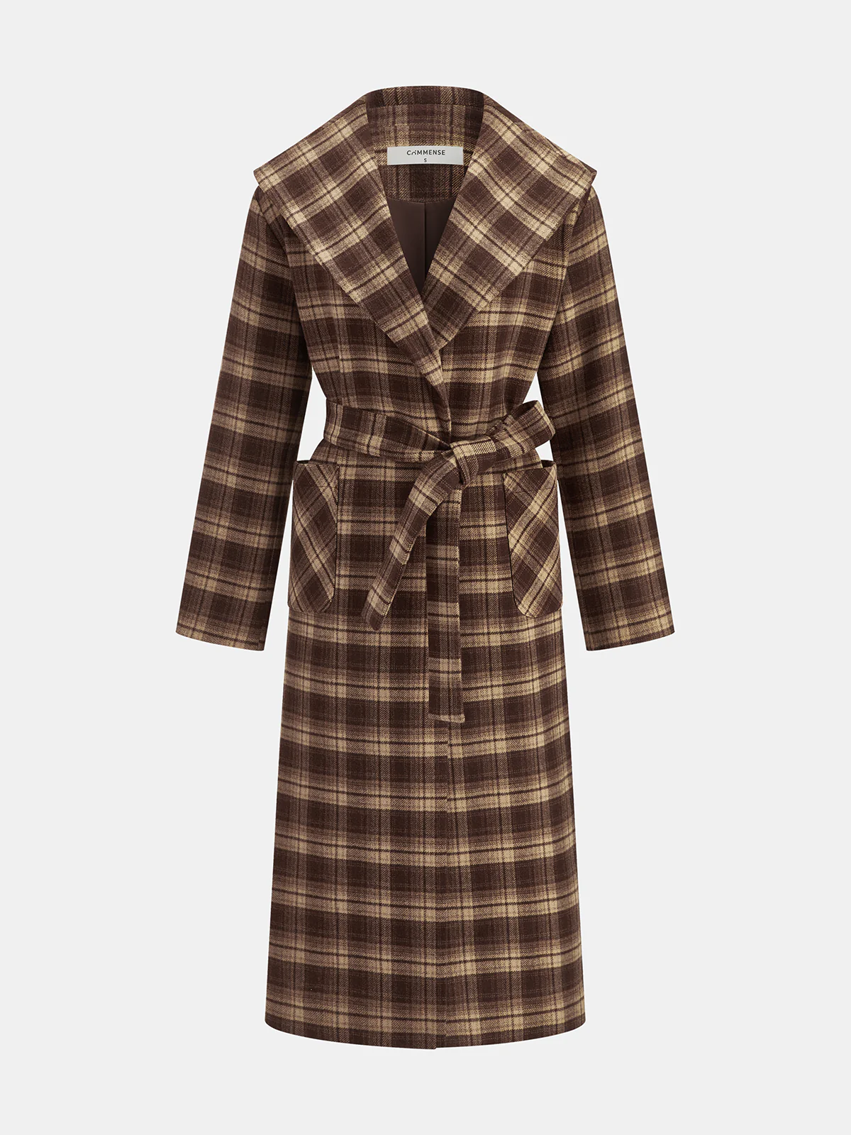 Plaid Belted Trench Coat