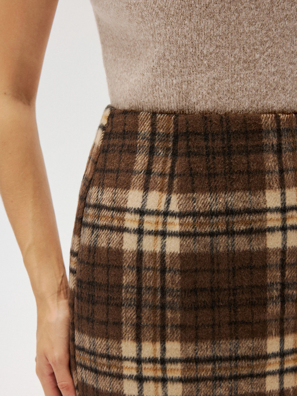 Plaid Tweed Mini Skirt - Image 5