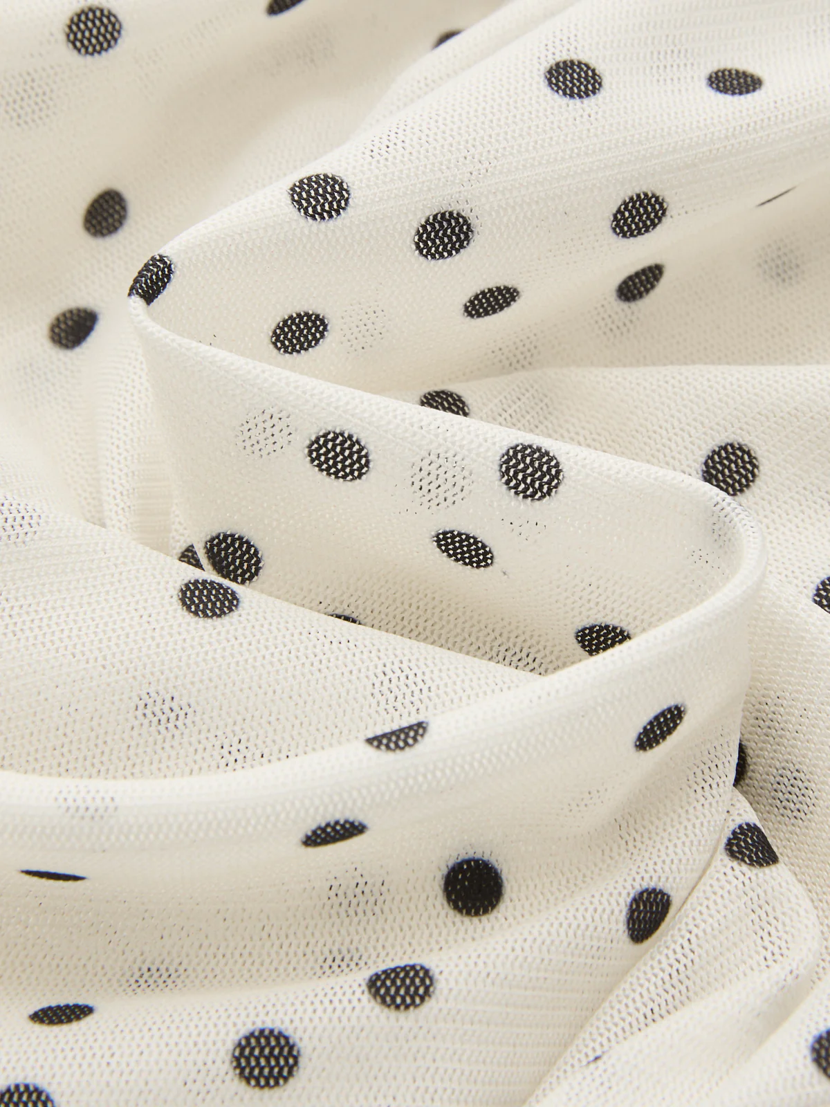 Polka Dot 3D Flower One Shoulder Top - Image 4