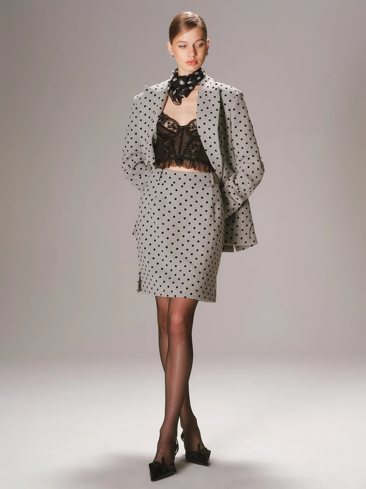 Polka Dot A-Line Mini Skirt - Image 6