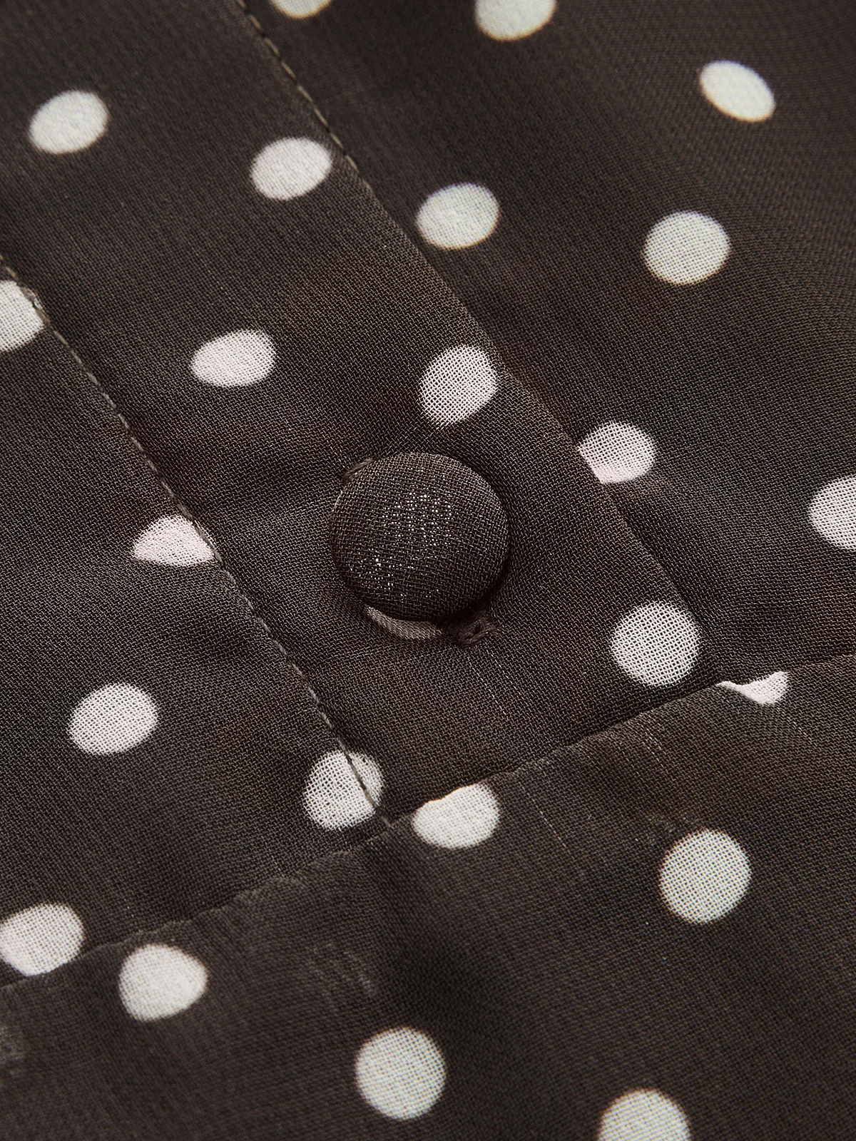 Polka Dot Chiffon Tie-Neck Flared Cuff Maxi Dress - Image 5