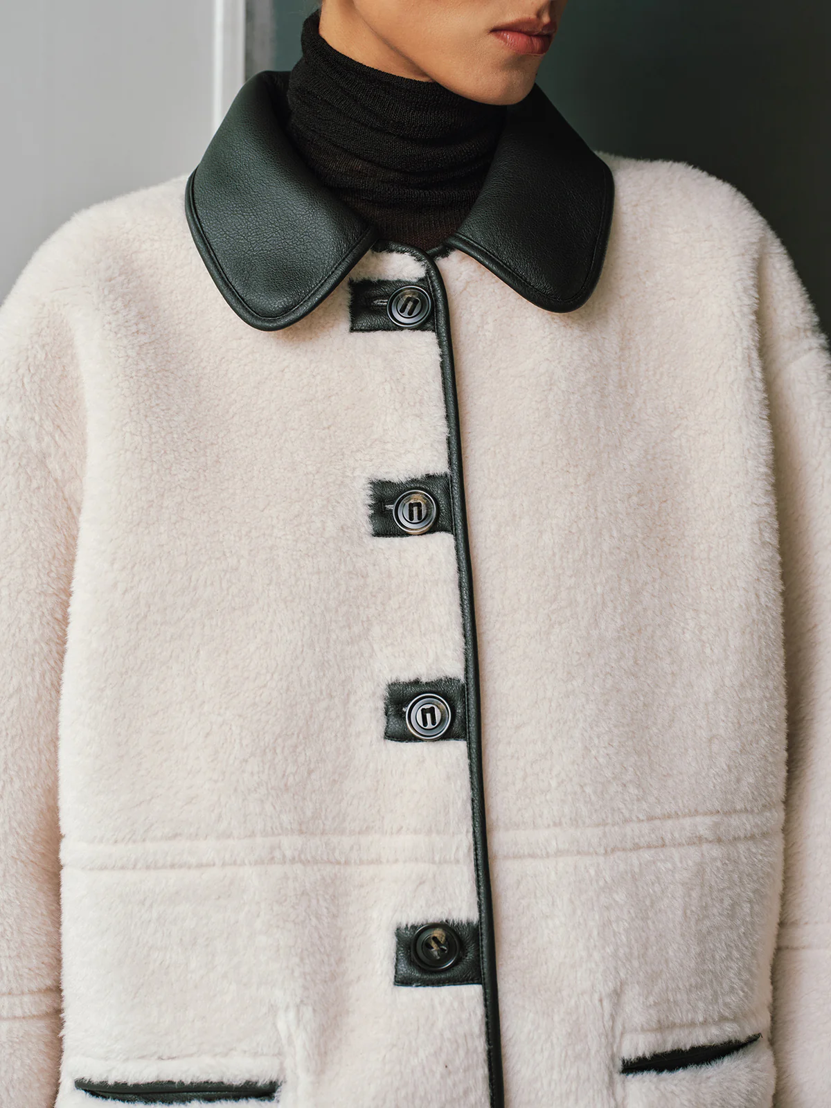 Reversible Shearling Faux Leather Jacket - Image 5