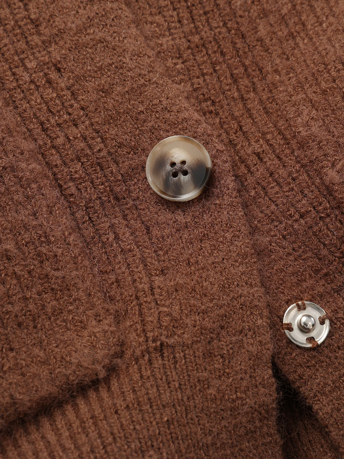 Ribbed Knit Cropped Shawl Collar Cardigan - Image 5