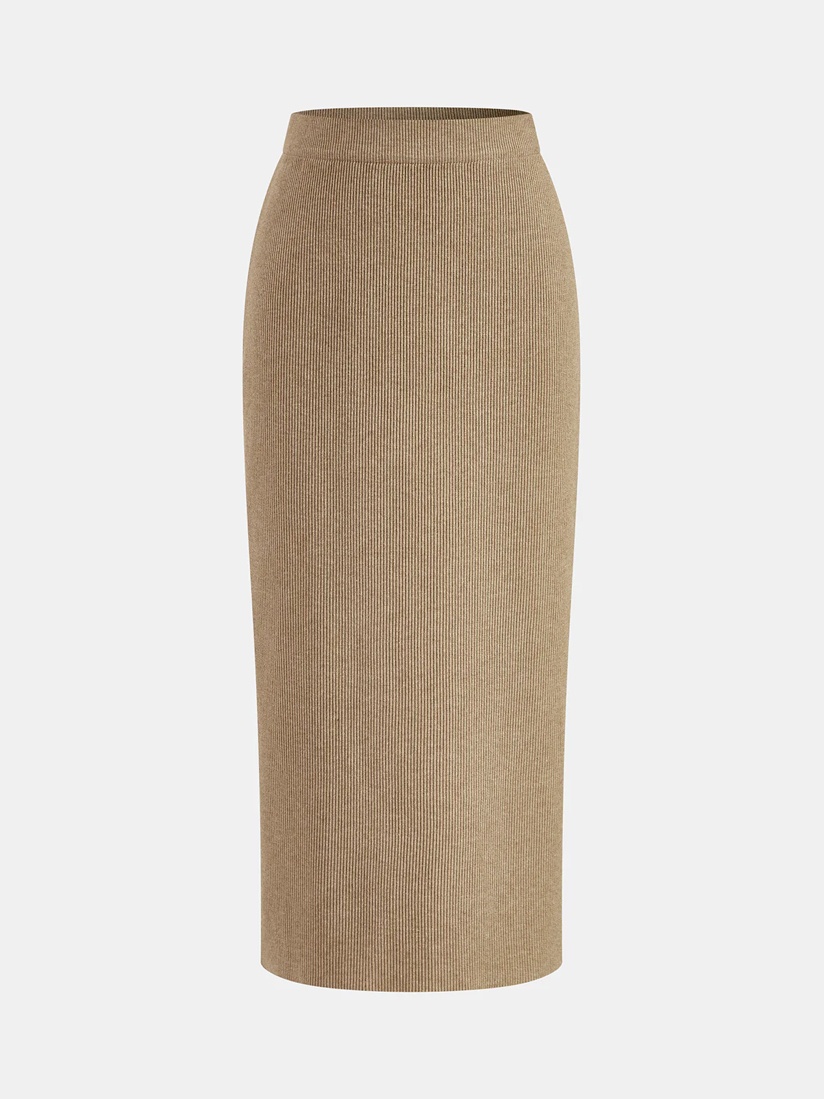 Ribbed Side-Slit Sweater & Midi Skirt Set - Image 4