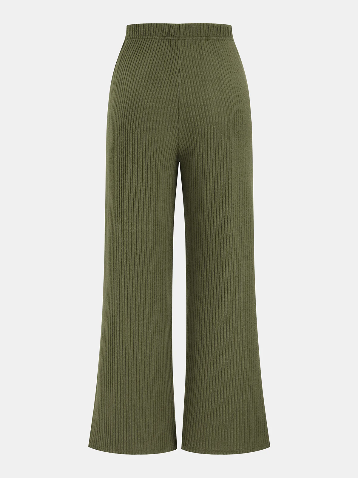 Ribbed Twist-Front Top & Wide-Leg Pants Set - Image 5