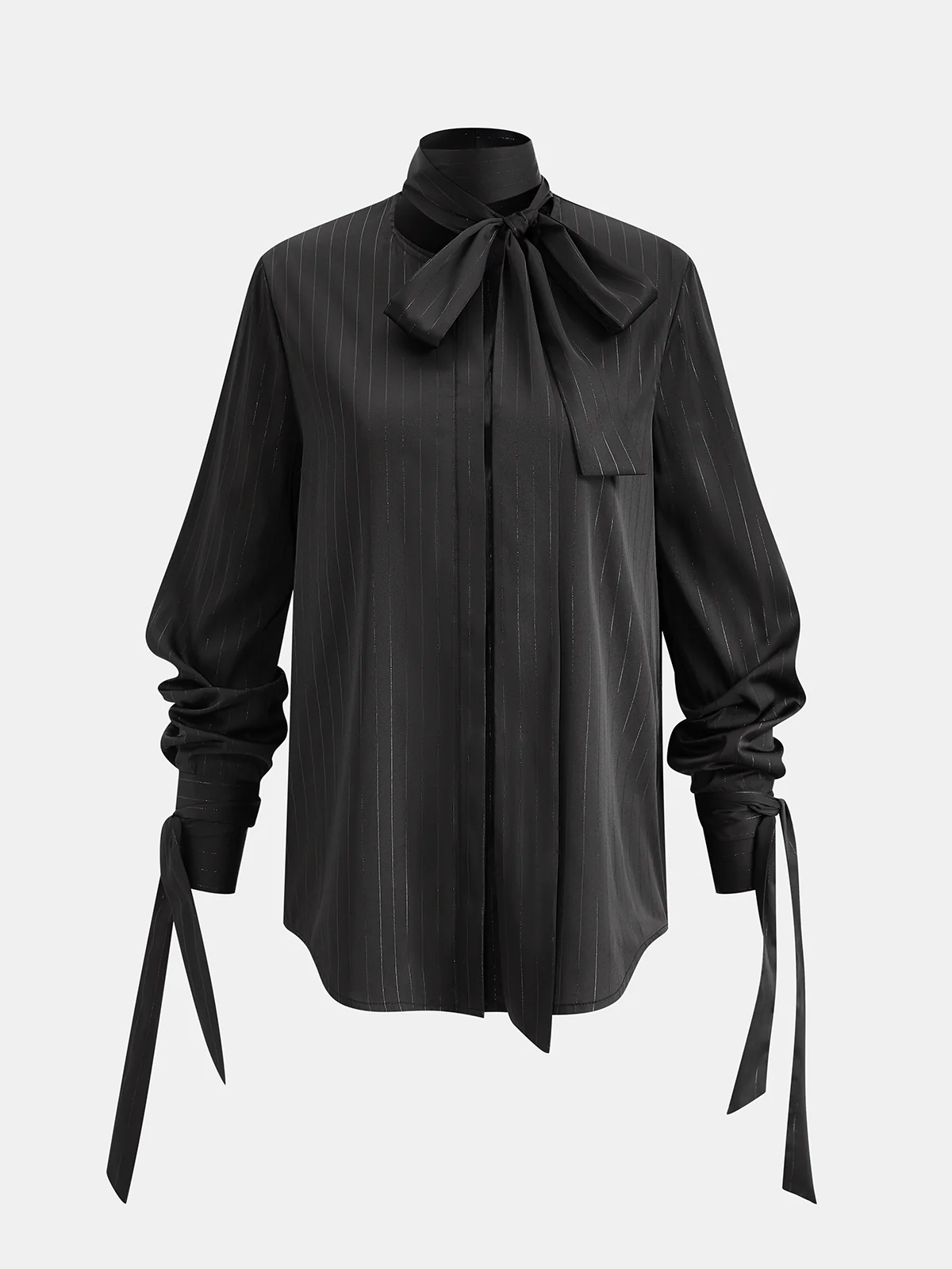 Ribbon-Detail Long-Sleeve Shirt - Image 3