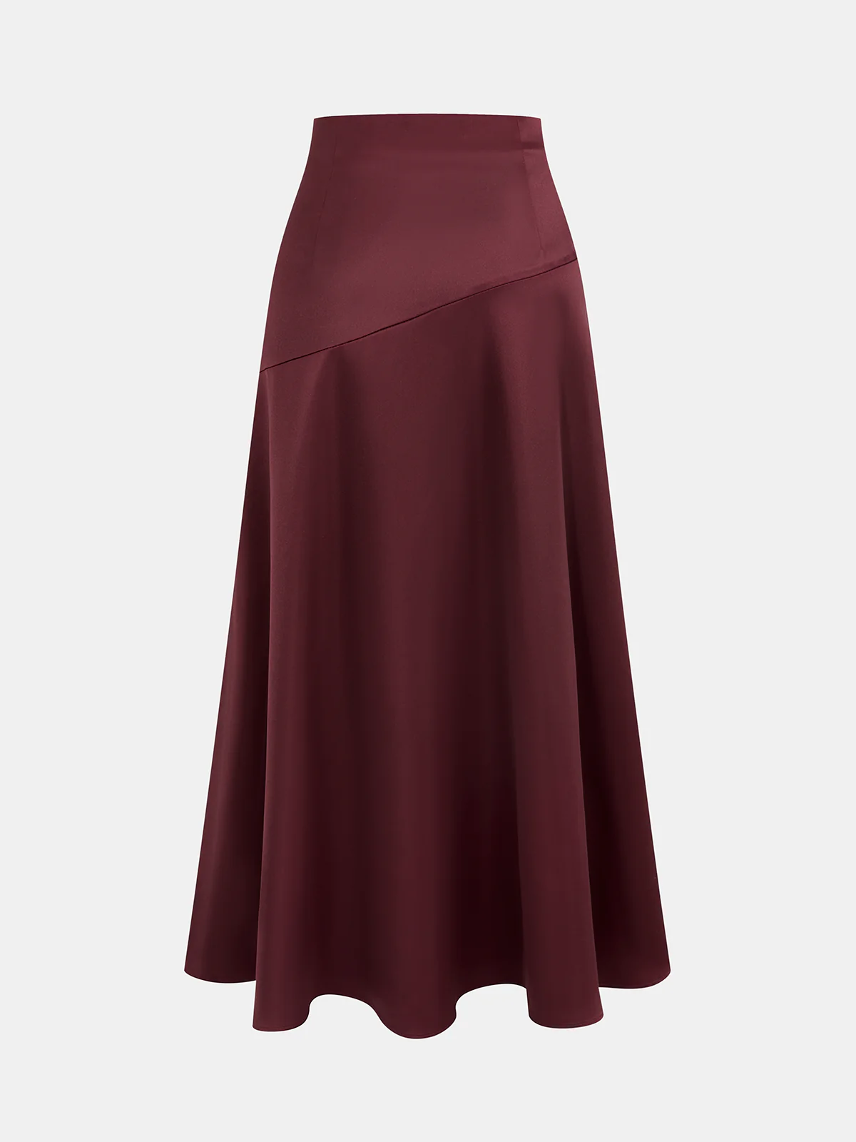 Satin Asymmetrical Midi Skirt - Image 2