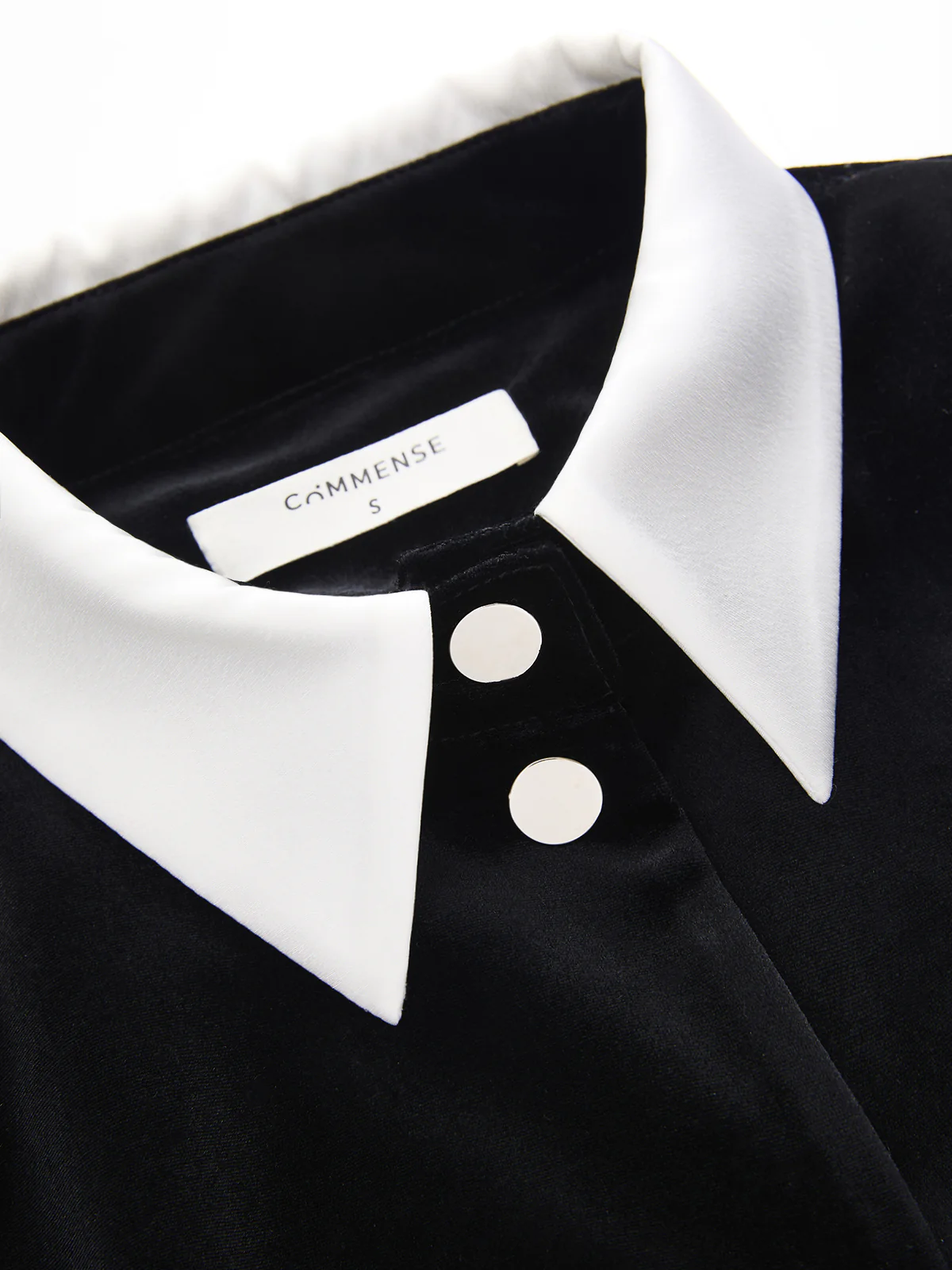 Satin Collar Panel Velvet Cropped Jacket - Image 4