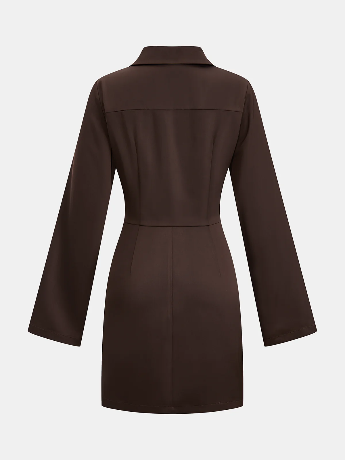 Satin Cowl-Neck Long Sleeve Mini Dress - Image 2