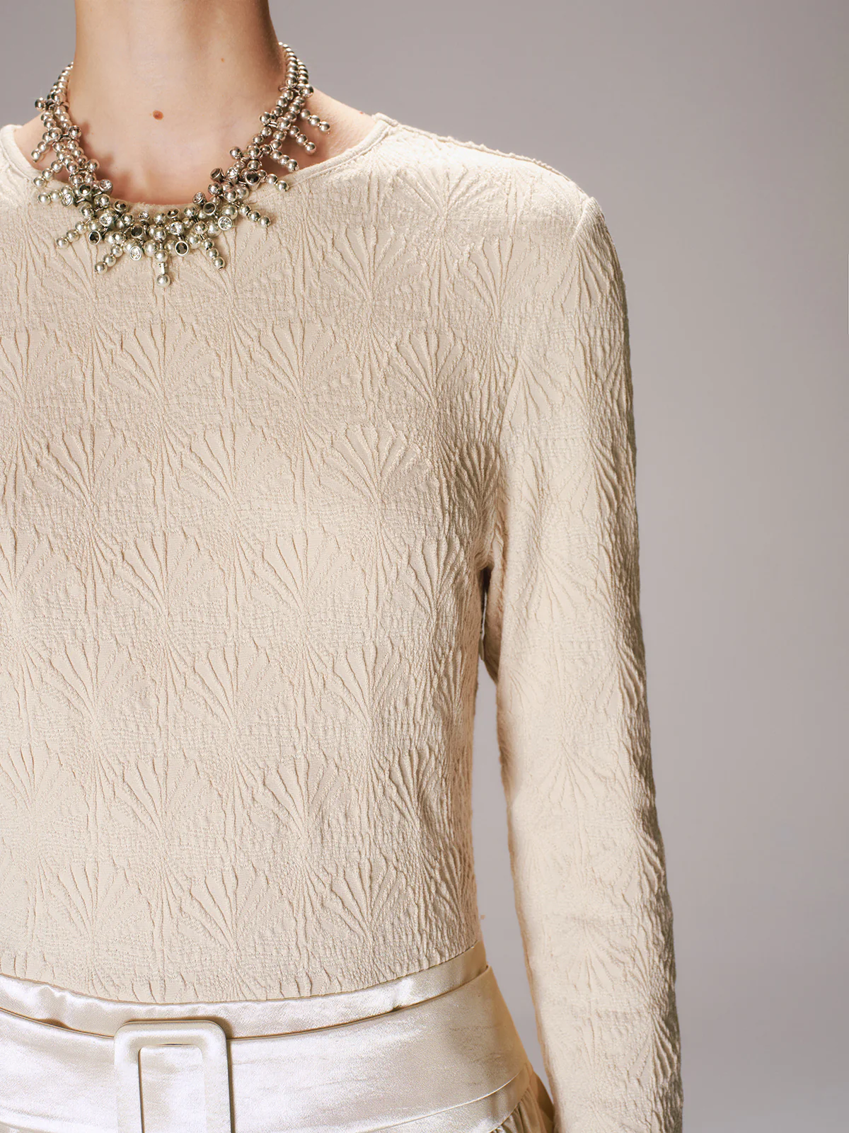 Satin Effect Panel Textured Mini Dress - Image 6