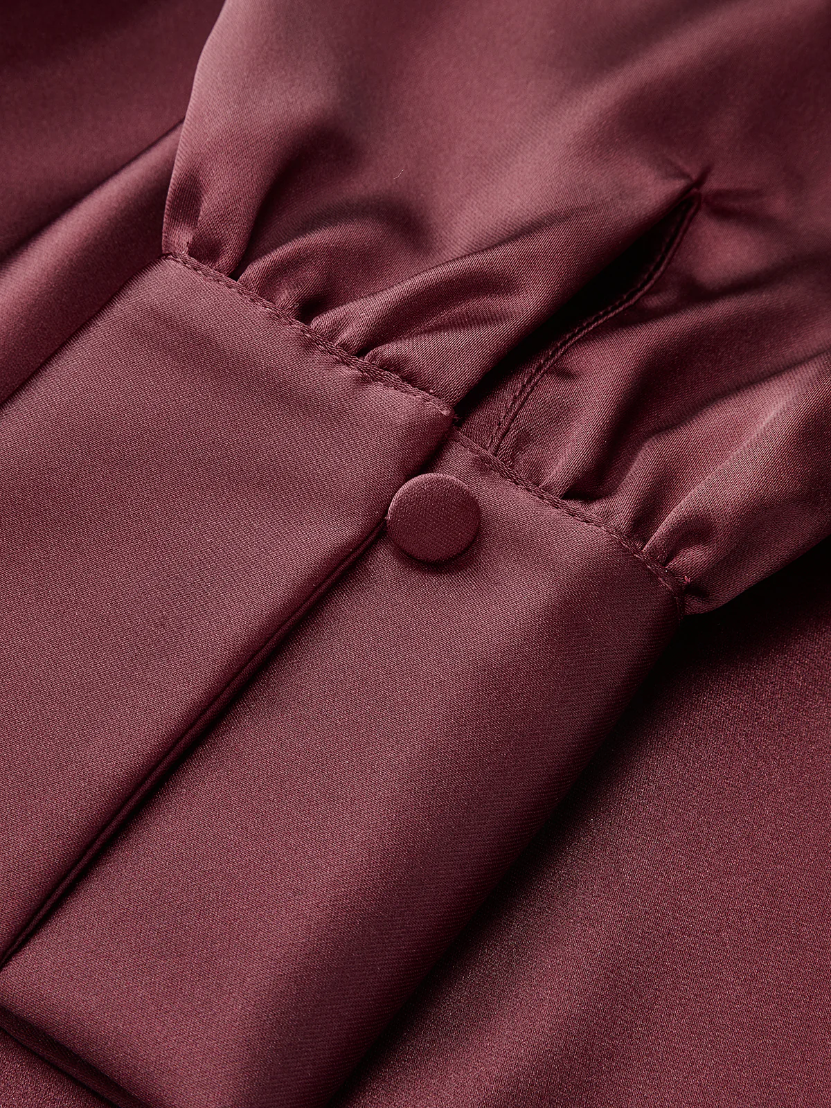 Satin Off-Shoulder Long Sleeve Ruched Dress - Image 4