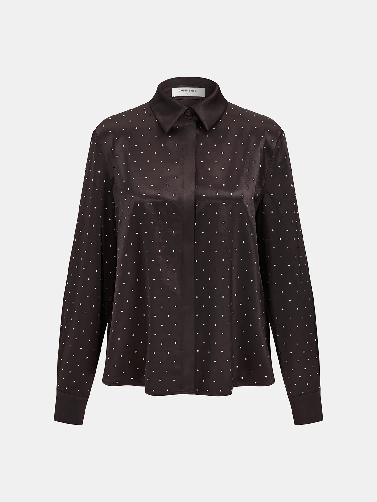 Satin Polka-Dot Knot-Front Shirt - Image 4