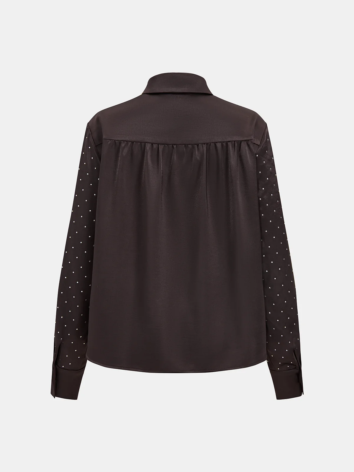 Satin Polka-Dot Knot-Front Shirt - Image 5