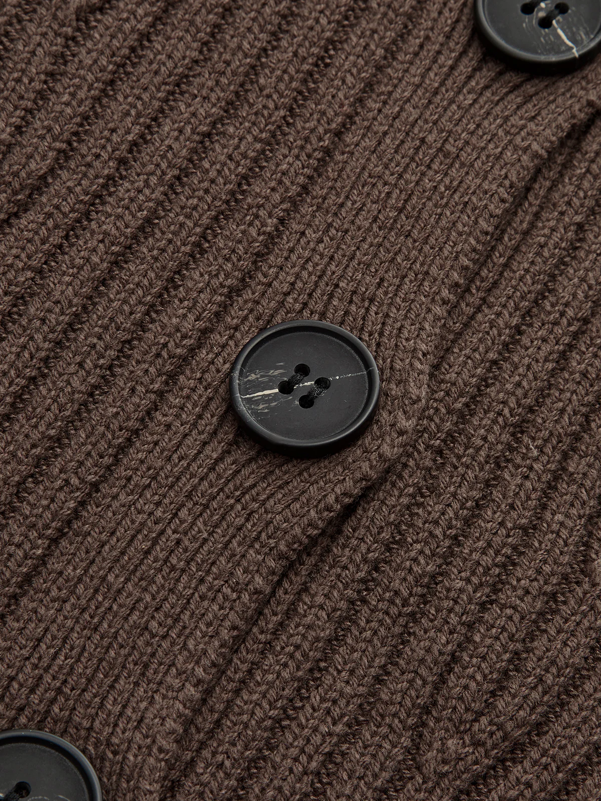 Shawl Collar Button Ribbed Cardigan - Image 4
