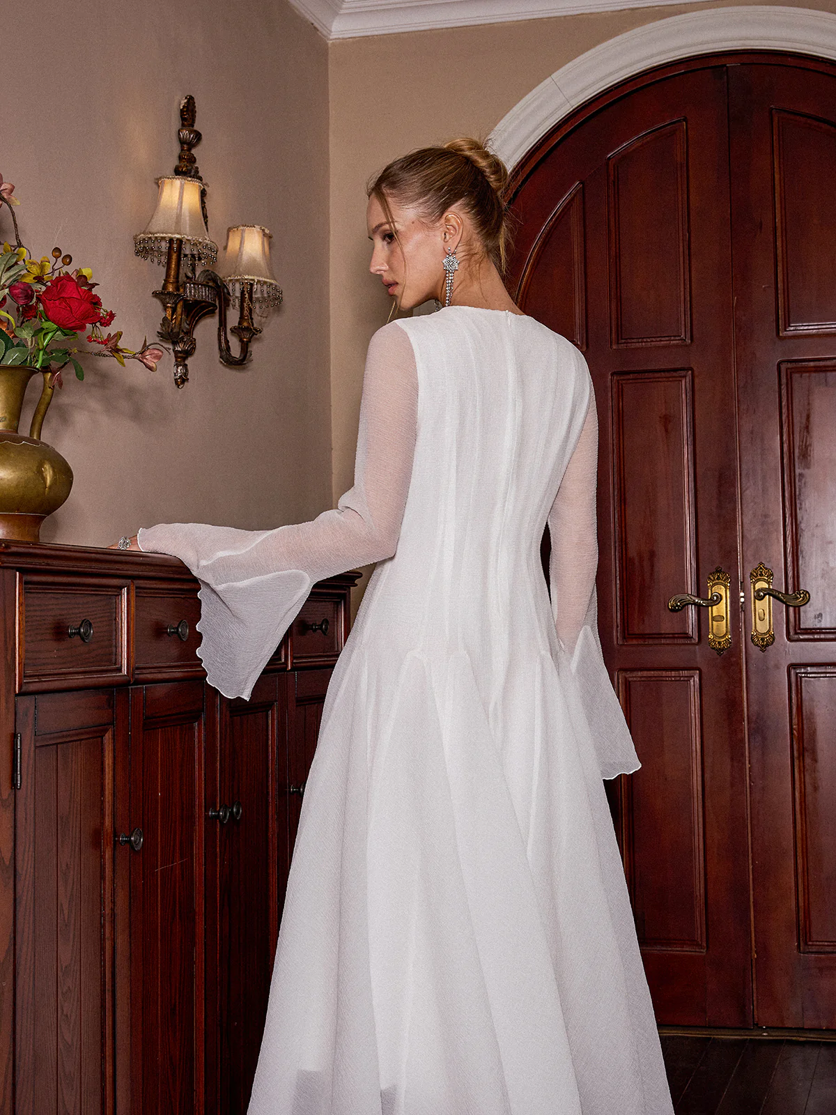 Sheer Bell Sleeve Maxi Dress - Image 6