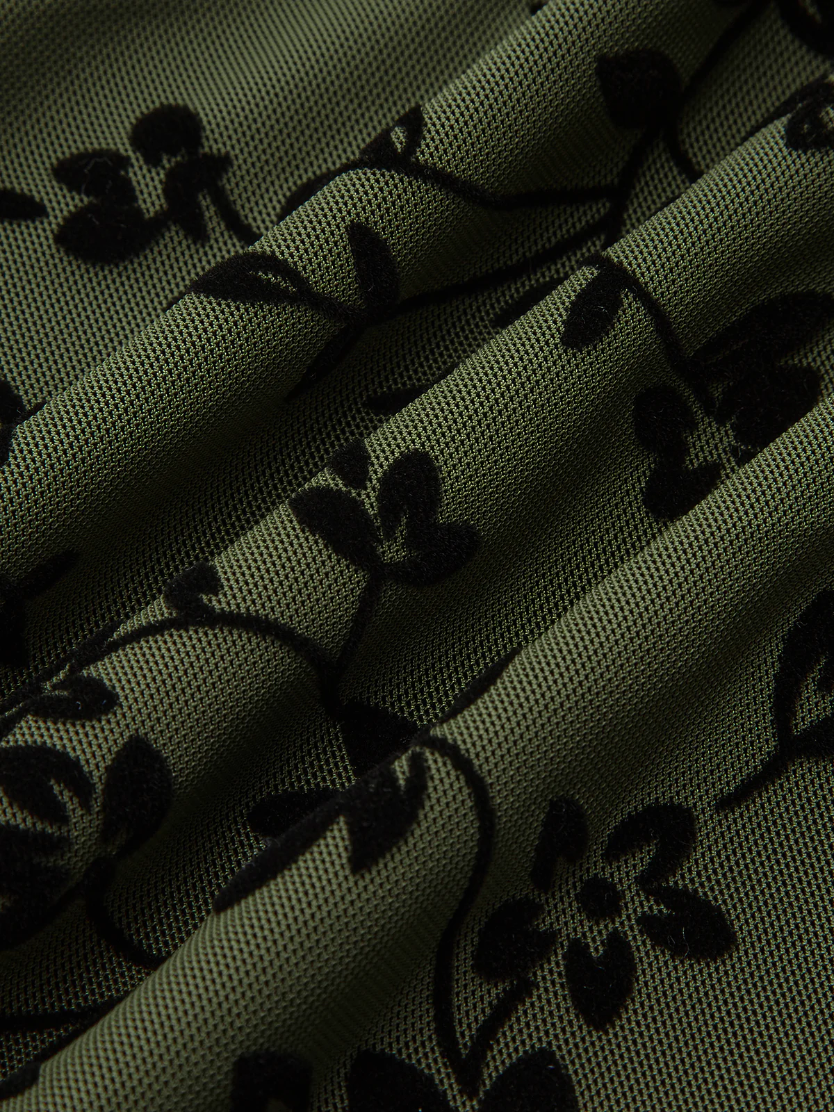 Sheer Floral Flocked Chiffon Midi Skirt - Image 3