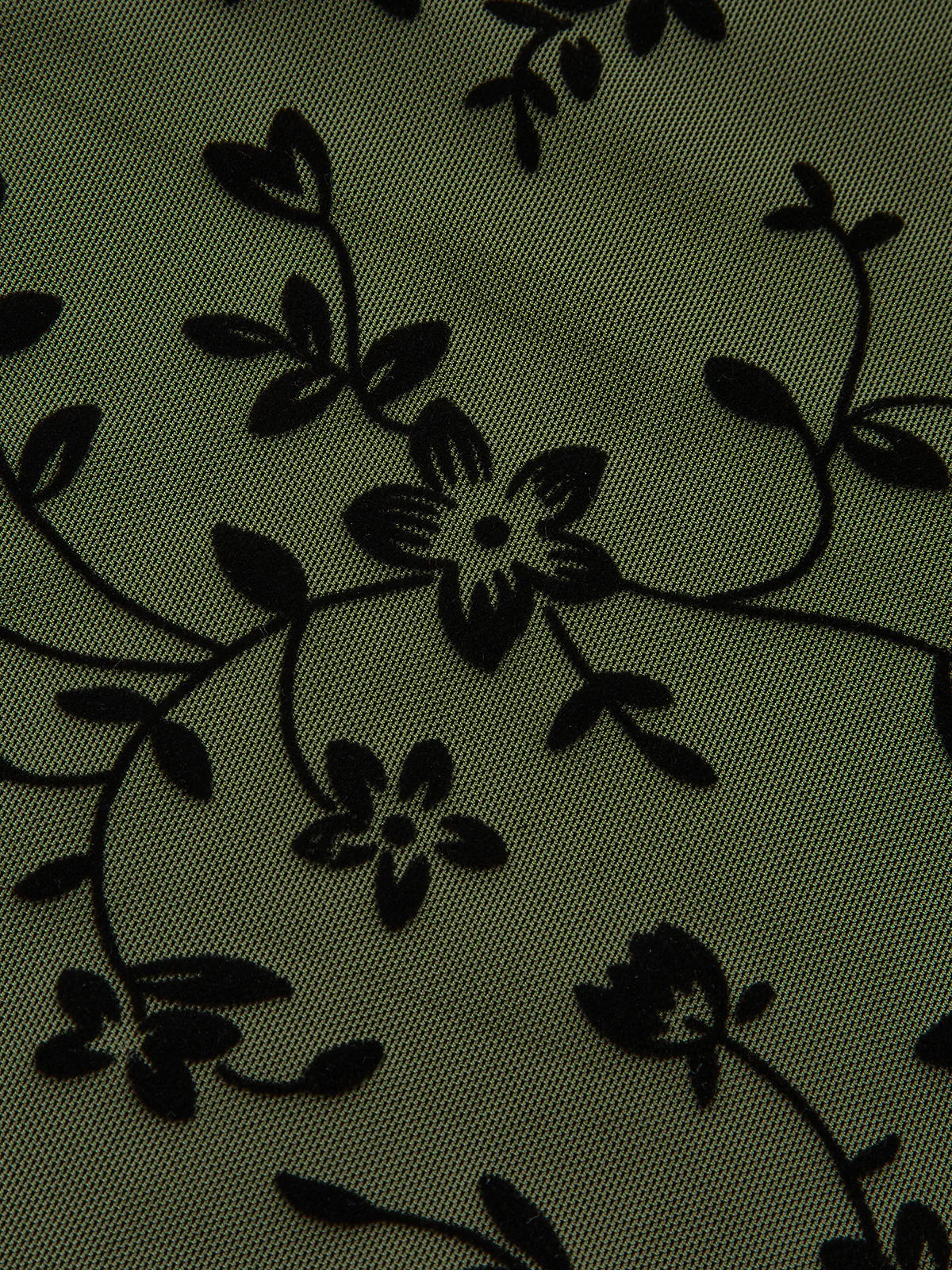 Sheer Floral Flocked Chiffon Midi Skirt - Image 4