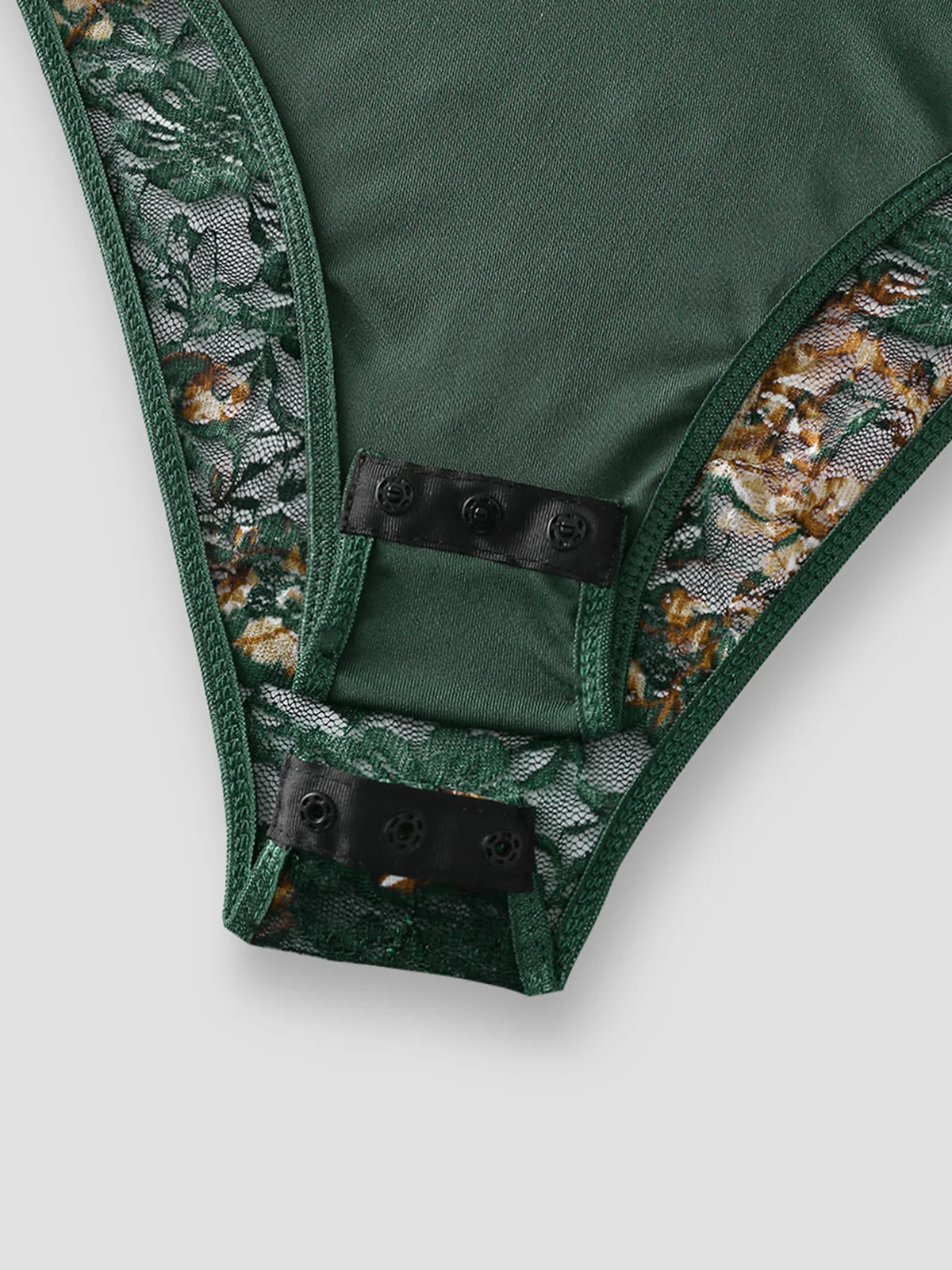 Sheer Floral Lace Corset Bodysuit - Image 3