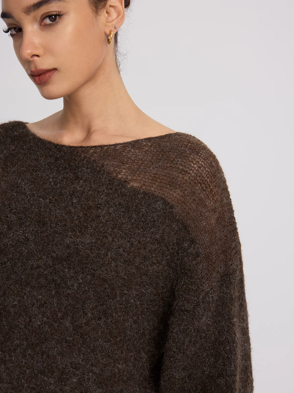 Sheer Paneled Mohair Knit Sweater - Image 4