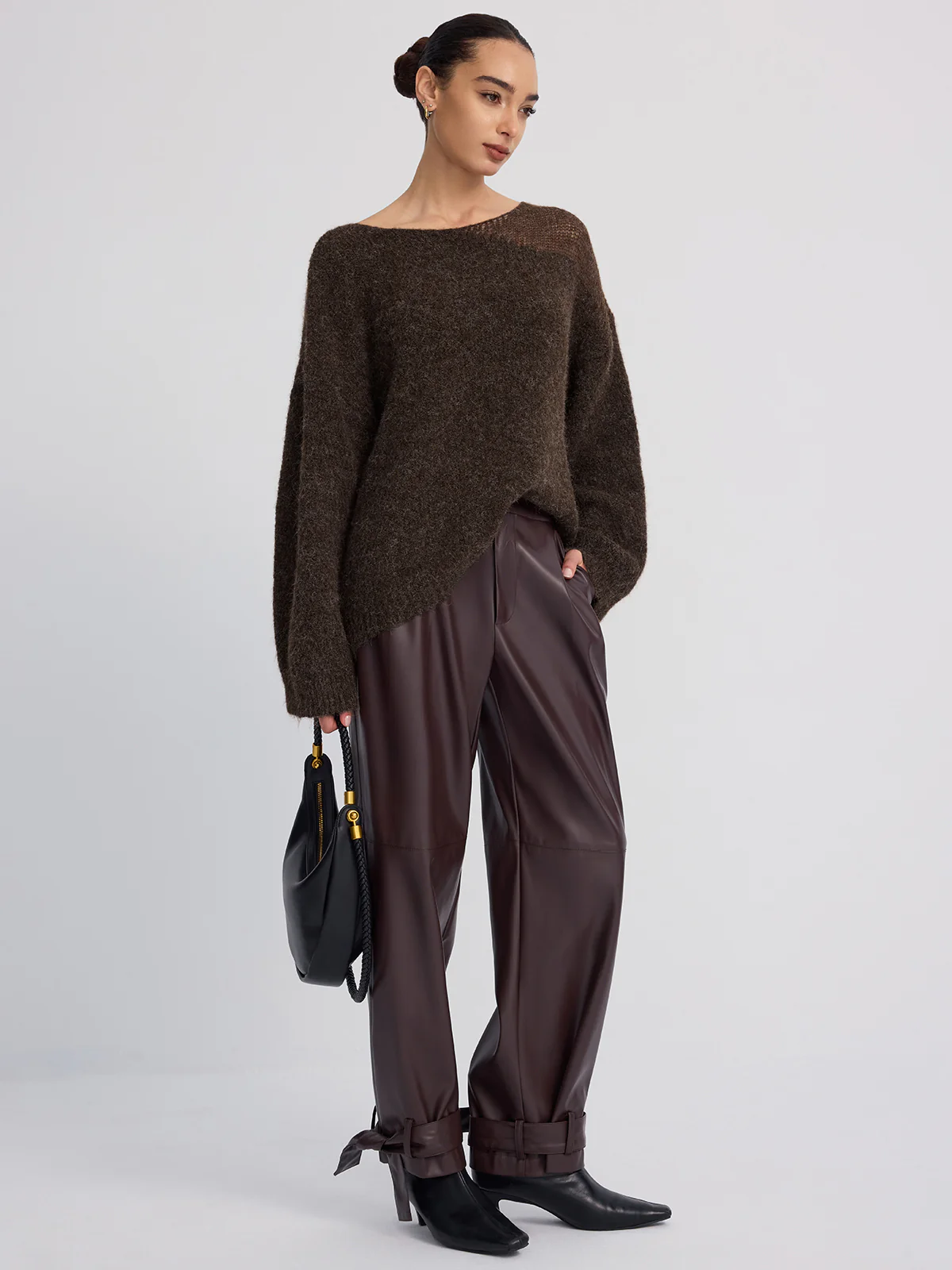 Sheer Paneled Mohair Knit Sweater - Image 5