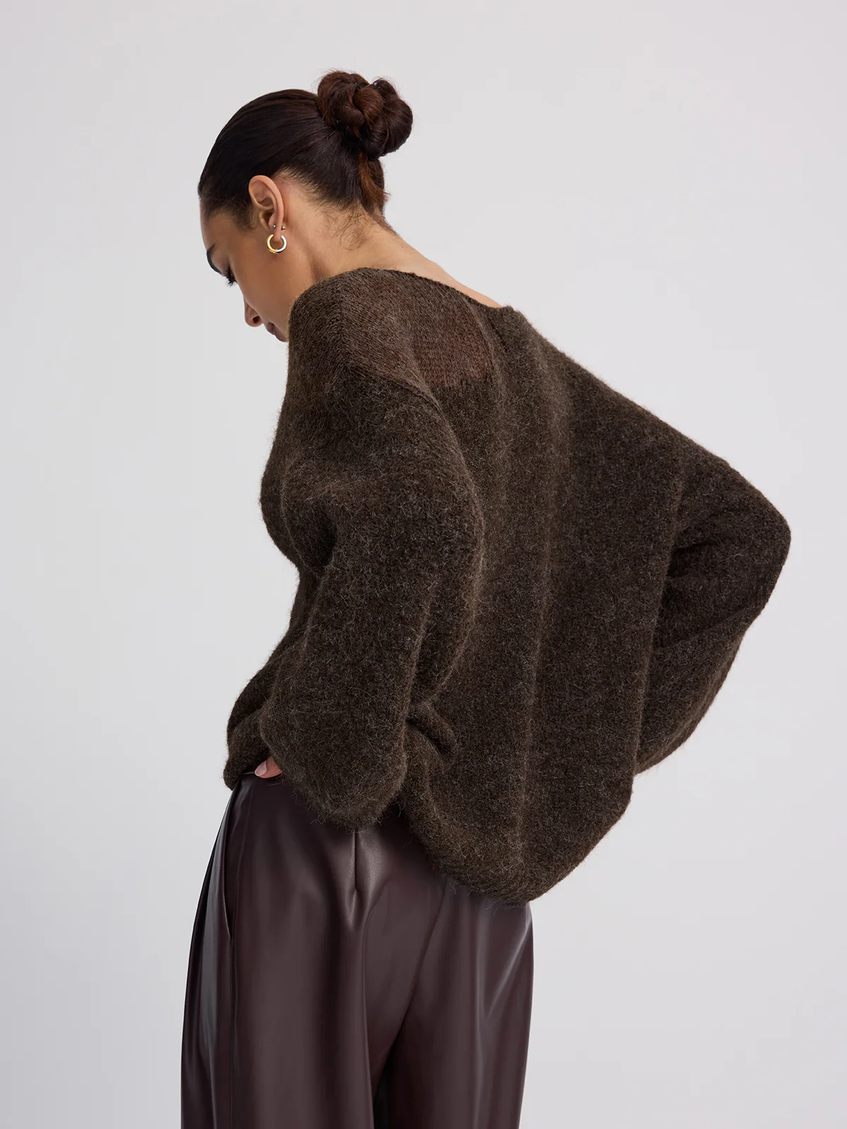 Sheer Paneled Mohair Knit Sweater - Image 6
