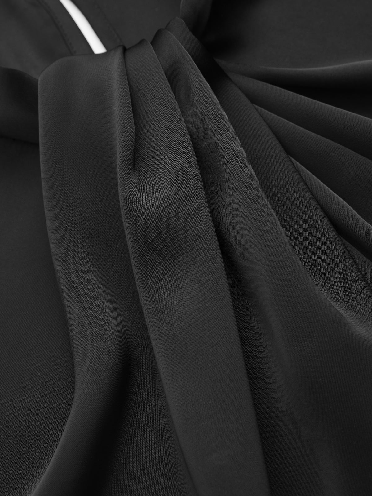 Sheer Sleeve Twist Front Satin Blouse - Image 5