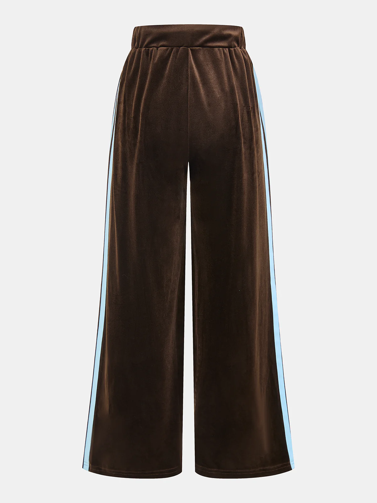 Side Striped Velvet Wide-Leg Pants - Image 3