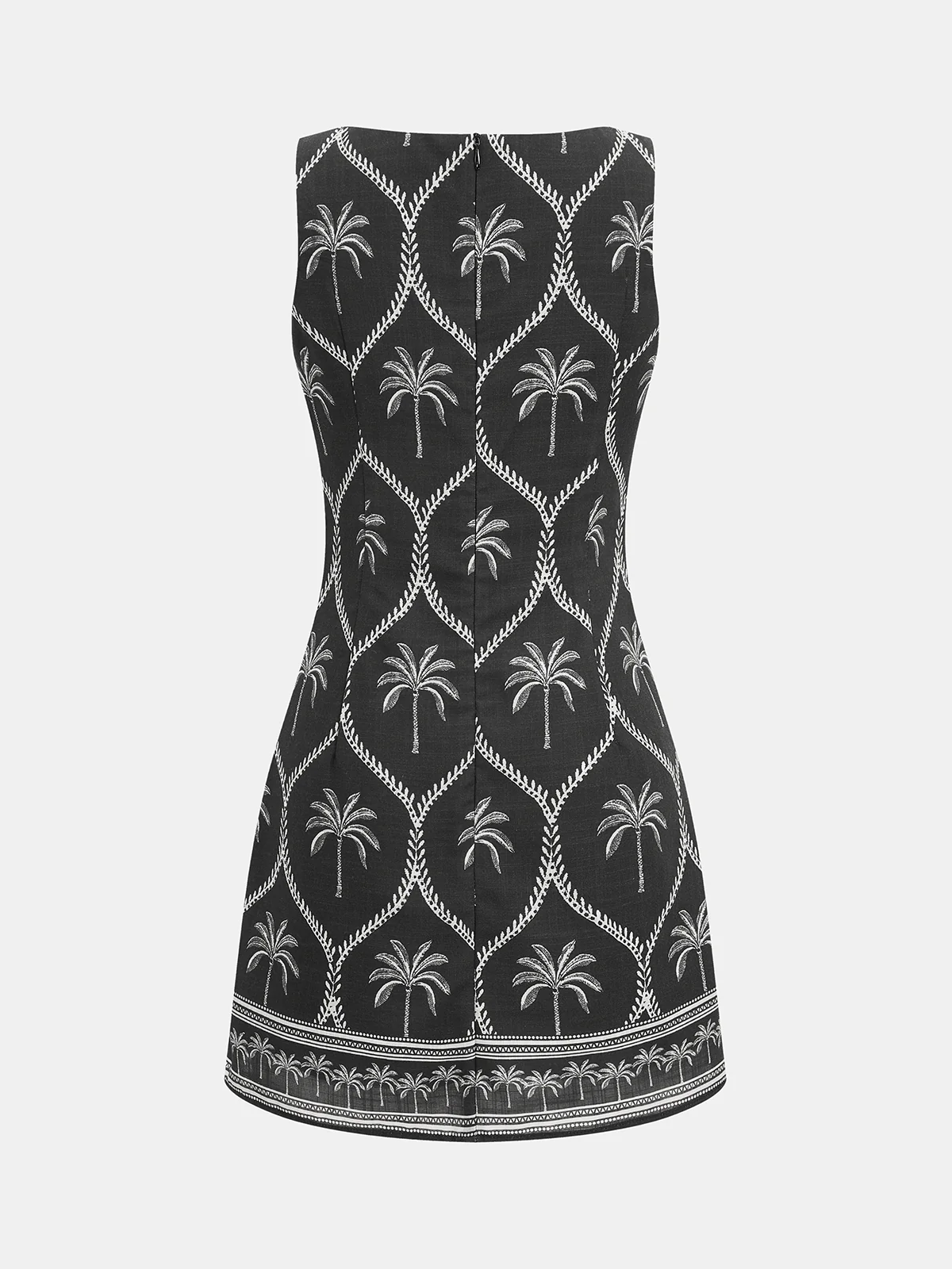 Sleeveless Palm Tree Print Mini Dress - Image 3