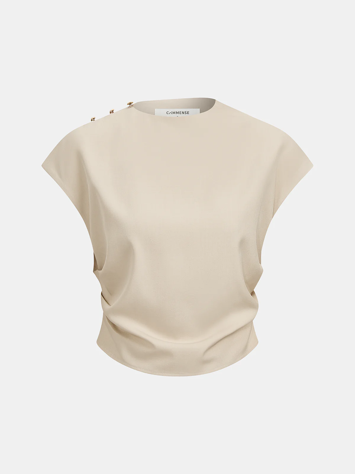 Sleeveless Ruched Top & Wide-Leg Pants Set - Image 2