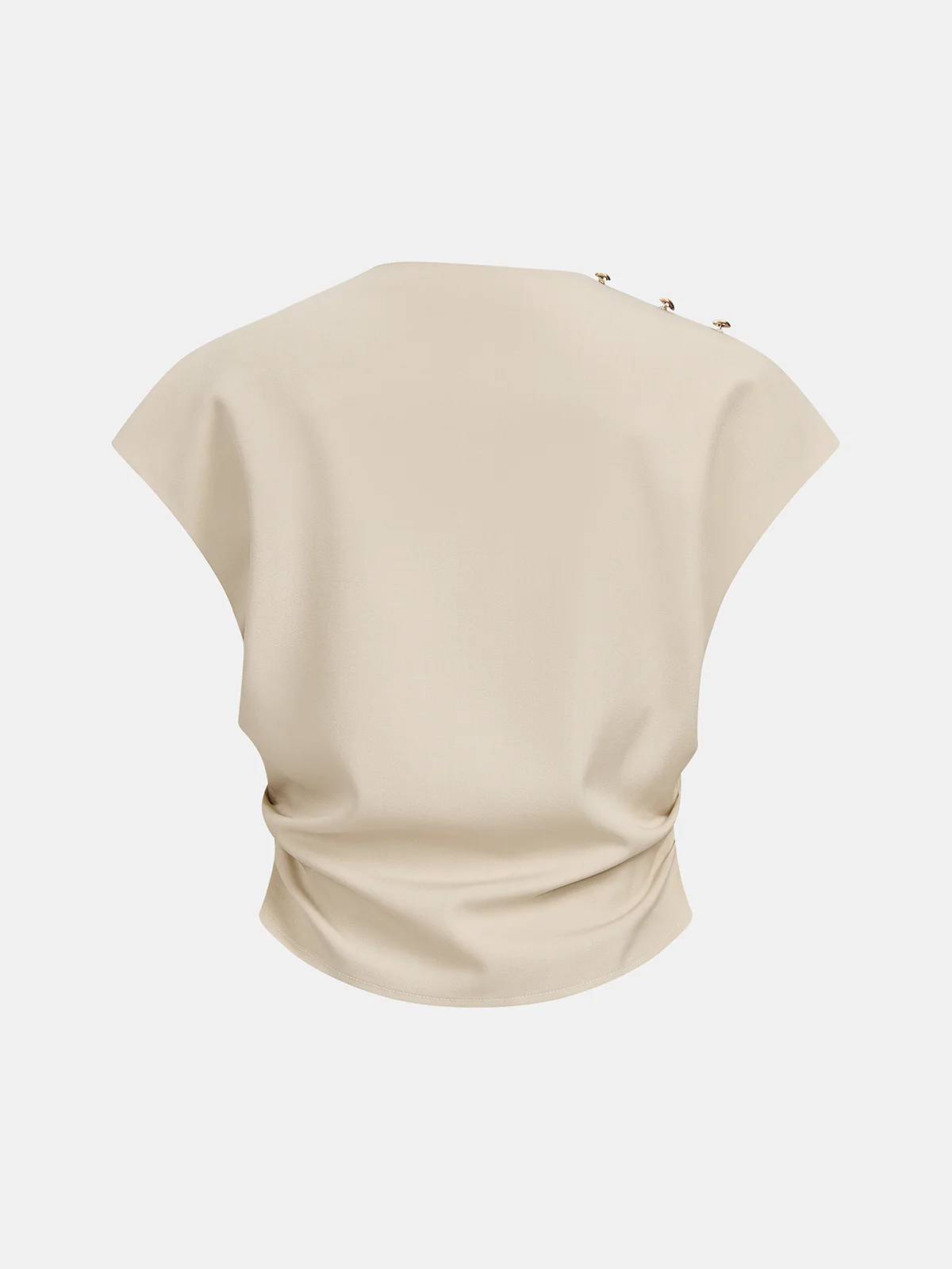 Sleeveless Ruched Top & Wide-Leg Pants Set - Image 3