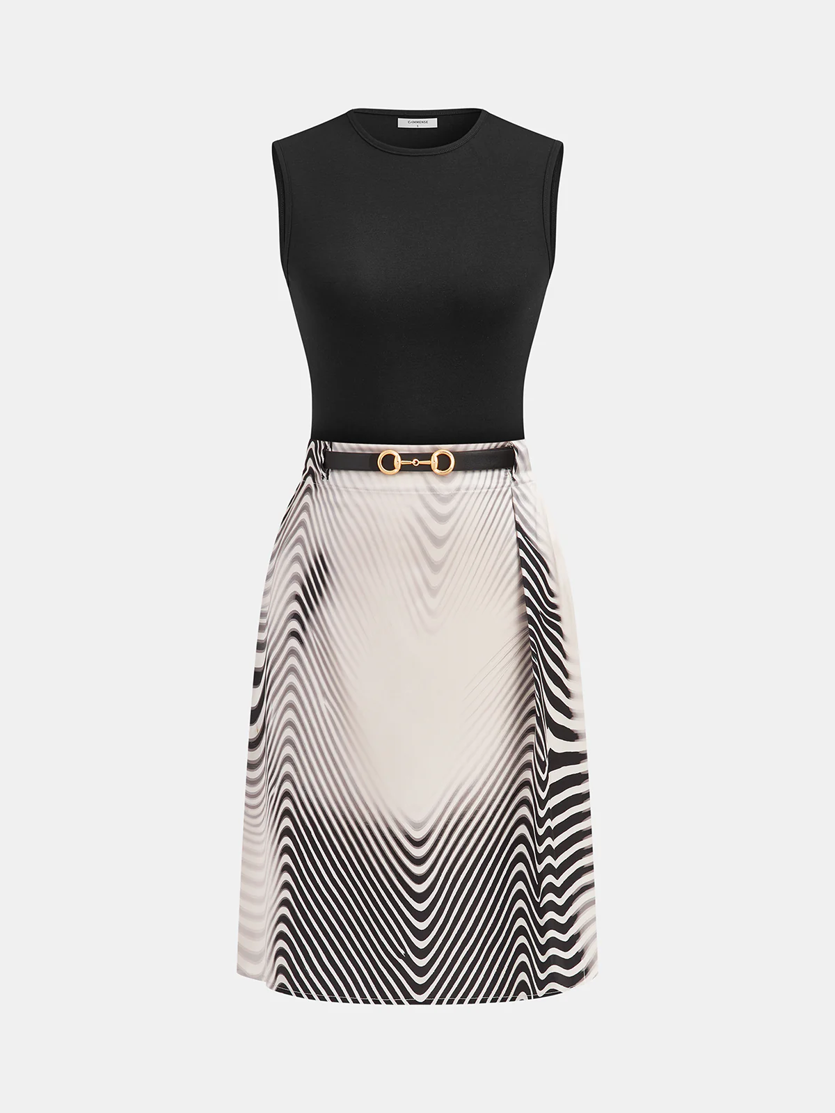 Sleeveless Top & Zebra Print Midi Skirt Set - Image 2
